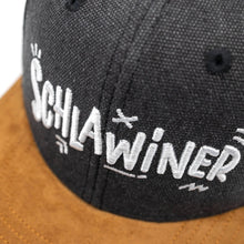Schlawiner Snapback Cap für Kinder - Grau Filz (Kids L) Hand und Feuer