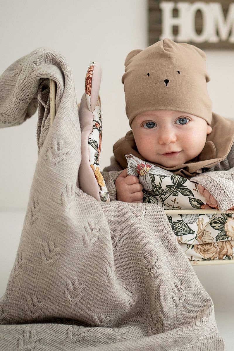 Decke DIEGO aus 100% MERINOWOLLE Hergestellt in Polen: Beige / 75x100 cm Ander      NATURKINDCHEN
