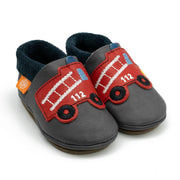 Barfußschuhe AMIGO Motiv Feuerwehr: Grau / 28/29 Orangenkinder®      NATURKINDCHEN