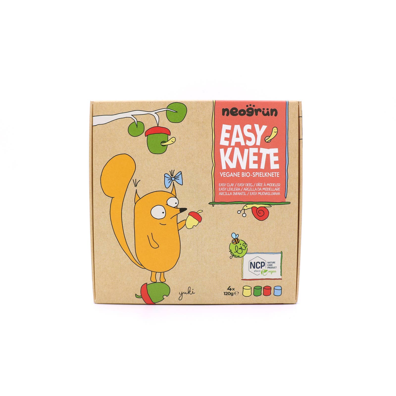 Bio-Easy-Knete vegan 4er Set "Yuki" NEOGRÜN      NATURKINDCHEN