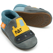 Barfußschuhe AMIGO Motiv Bagger: Grau / 28/29 Orangenkinder®      NATURKINDCHEN