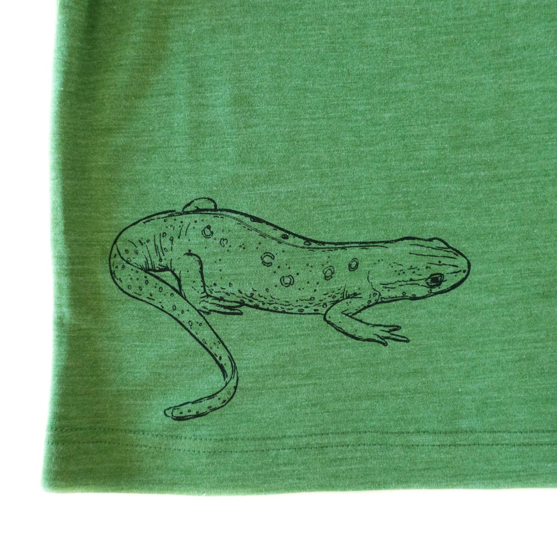 Shirt waldgrün Salamander, Merinowolle & Seide (bio/GOTS): 110-116 Glückskind