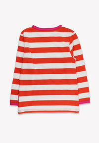 Bio-Fünf-Applikation Orange gestreiftes Langarmshirt: 56 J /116 cm Toby Tiger GmbH      NATURKINDCHEN