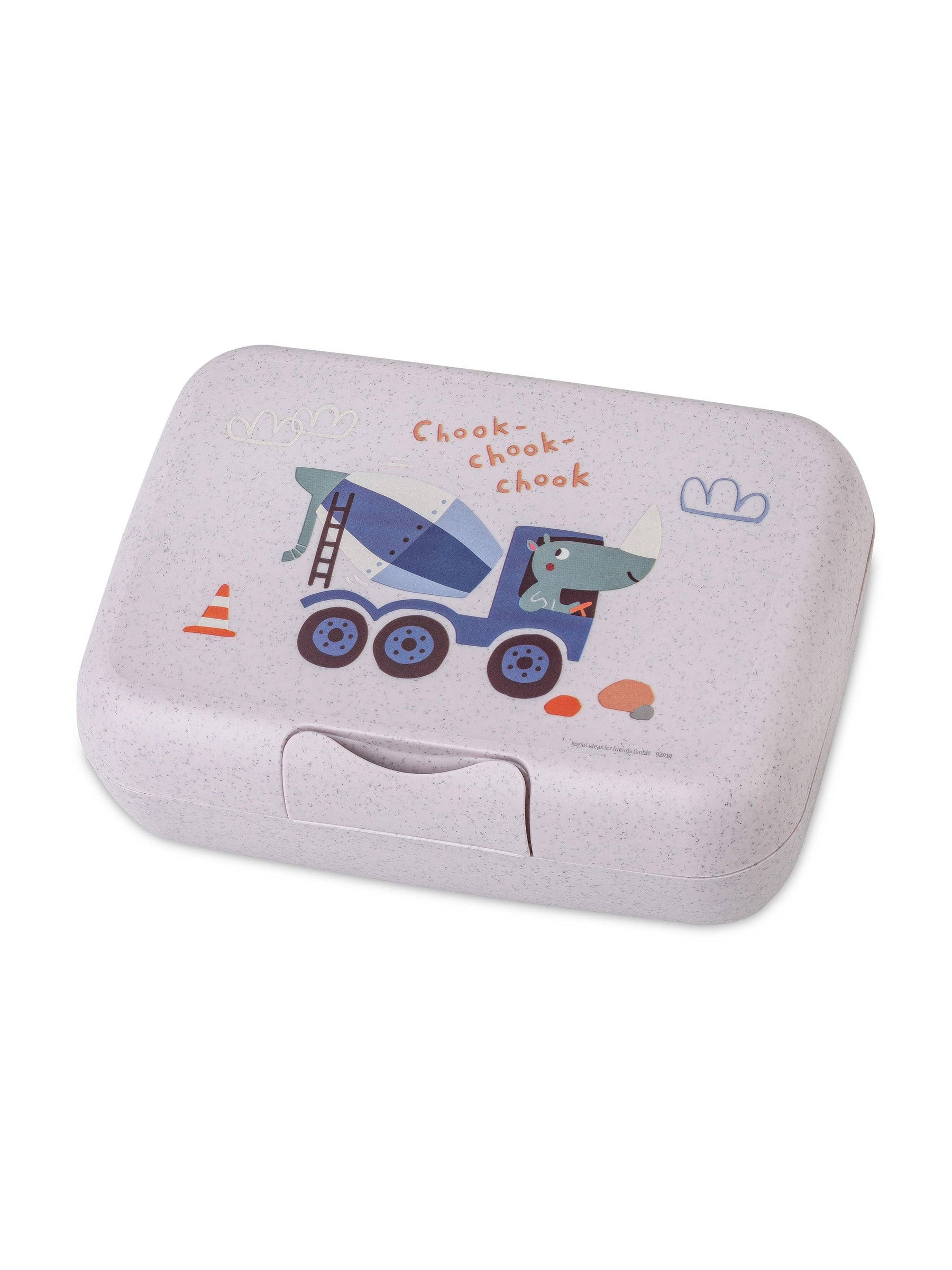 Lunchbox m. Trennschale CANDY L TRUCKS: Organic grey trucks Koziol ideas for friends GmbH      NATURKINDCHEN