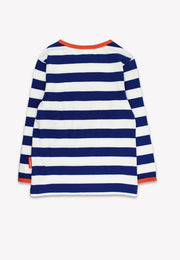 Langarmshirt mit blauen Streifen und fünf Applikationen aus Bio-Baumwolle: 56 J /116 cm Toby Tiger GmbH      NATURKINDCHEN