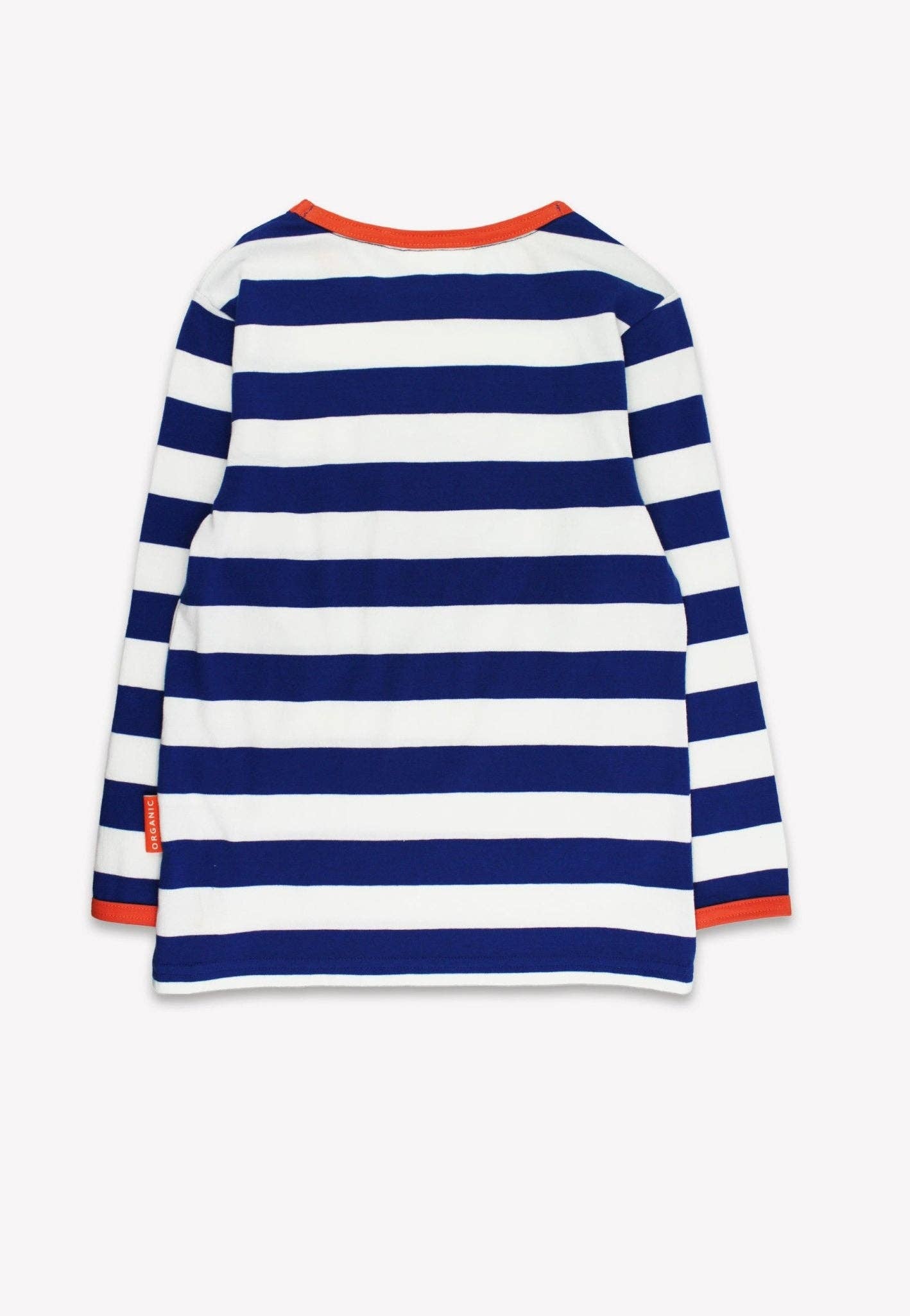 Langarmshirt mit blauen Streifen und fünf Applikationen aus Bio-Baumwolle: 56 J /116 cm Toby Tiger GmbH      NATURKINDCHEN