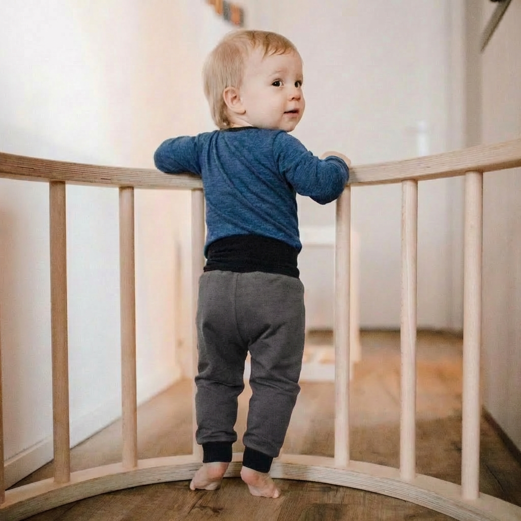 Hose fels, Merinowolle & Seide (bio/GOTS): 50-56 Glückskind      NATURKINDCHEN