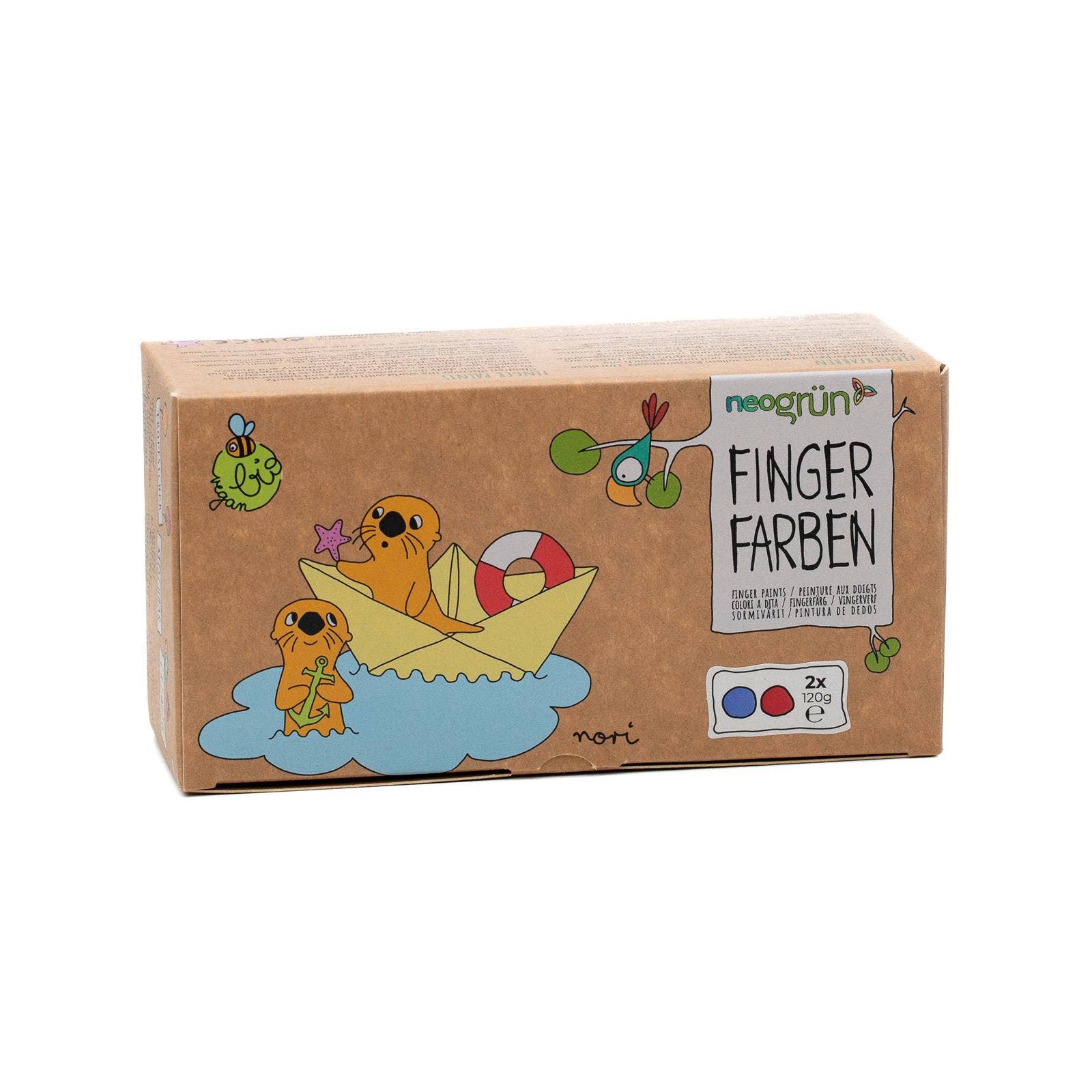 Bio-Fingerfarben vegan 2er Set "Nori" blau/rot NEOGRÜN      NATURKINDCHEN