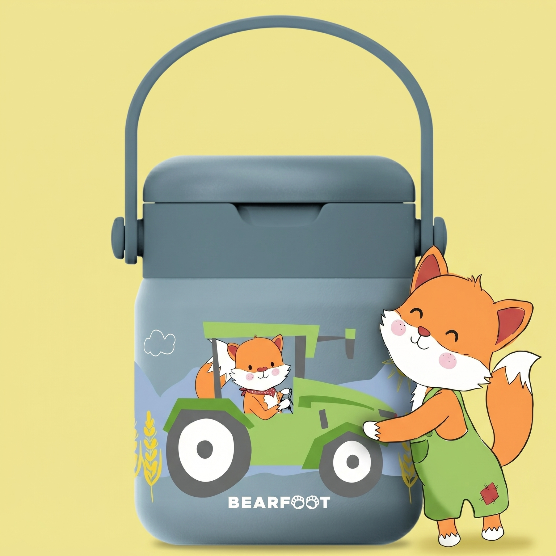 Thermobehälter Kinder Edelstahl - Traktor blau BEARFOOT      NATURKINDCHEN
