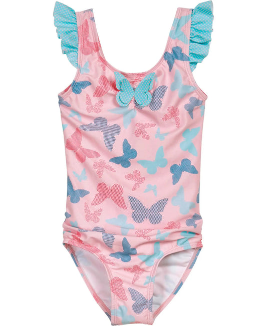 Uv-Schutz Badeanzug Schmetterlinge: Rosa / 98/104 Playshoes GmbH      NATURKINDCHEN