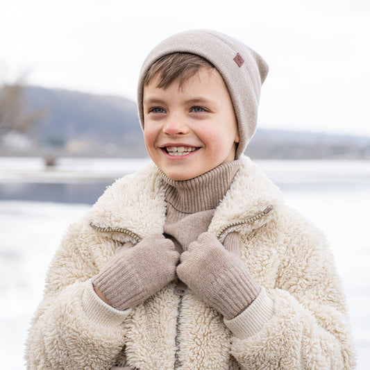 Strickmütze für Kinder aus Merino und Cashmere: Staubig rosa / 3-10 Jahre menique      NATURKINDCHEN