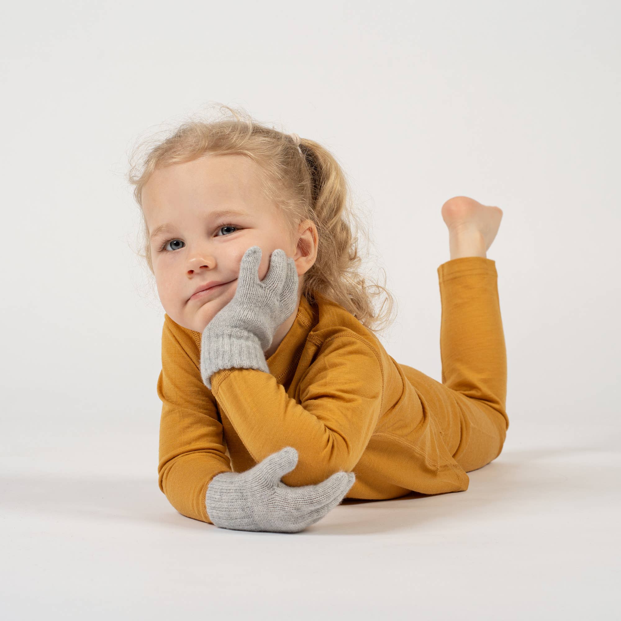 Strickhandschuhe aus Merinowolle und Cashmere für Kinder: Staubig rosa / 5 - 7 Jahre menique      NATURKINDCHEN