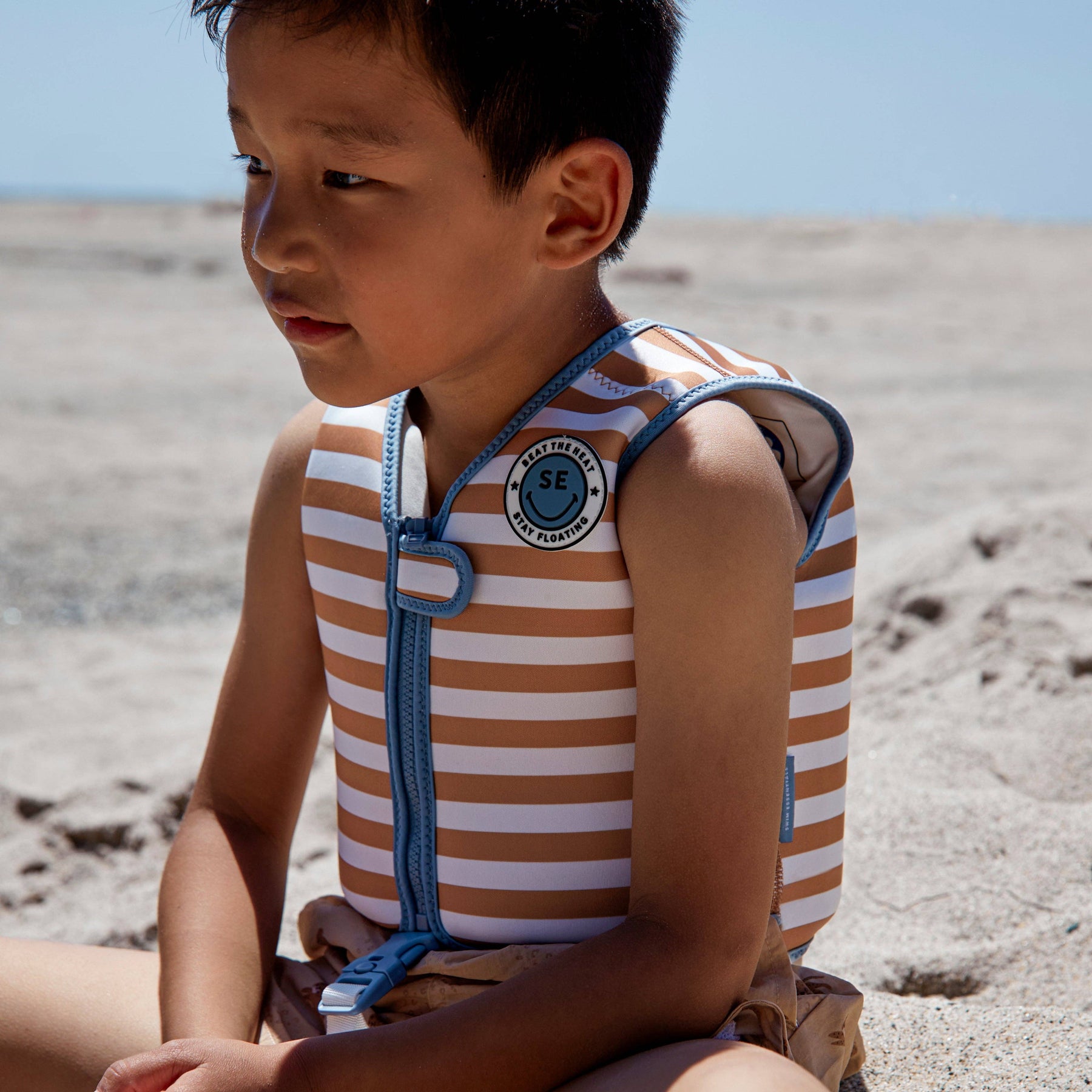 Schwimmweste - Braun/Weiß - Softlines: 3/6 Years Swim Essentials      NATURKINDCHEN