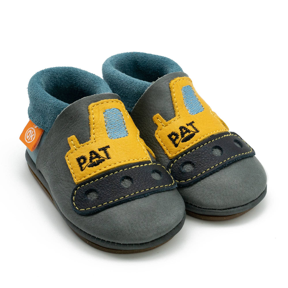 Barfußschuhe AMIGO Motiv Bagger: Grau / 24/25