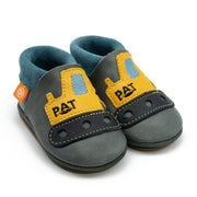 Barfußschuhe AMIGO Motiv Bagger: Grau / 26/27 Orangenkinder®      NATURKINDCHEN