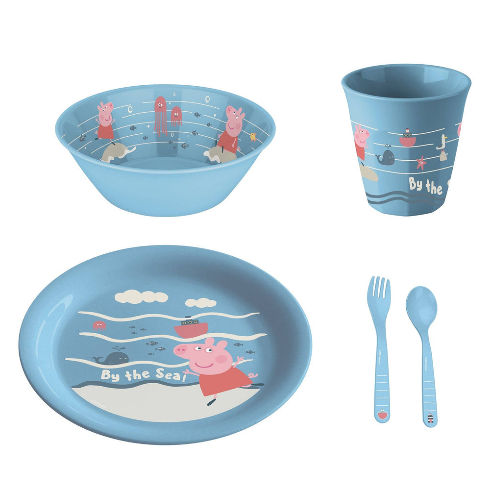 Kindergeschirr Set PEPPA PIG WAVES AT HOME: Powder blue Koziol ideas for friends GmbH      NATURKINDCHEN