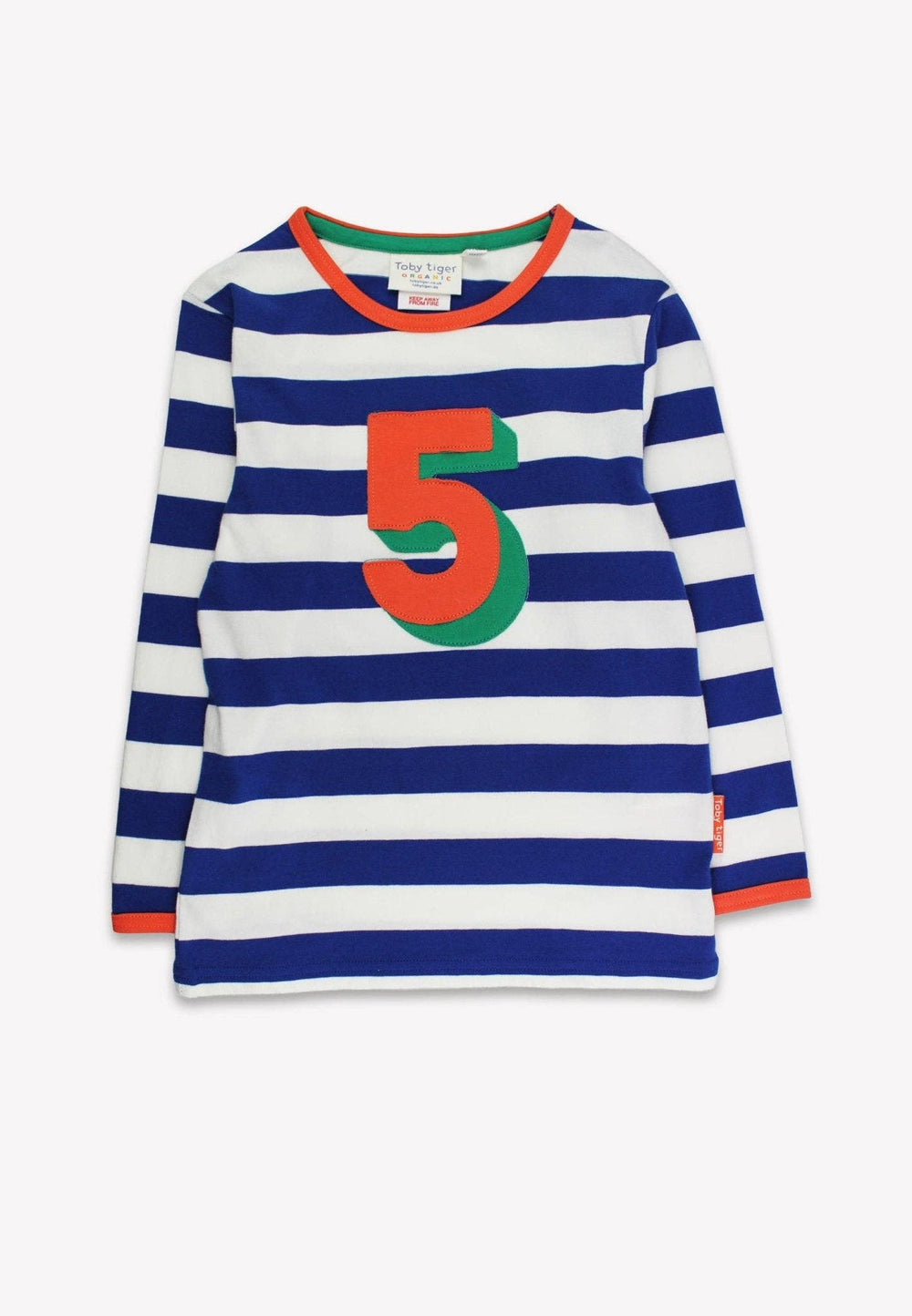 Langarmshirt mit blauen Streifen und fünf Applikationen aus Bio-Baumwolle: 56 J /116 cm Toby Tiger GmbH      NATURKINDCHEN