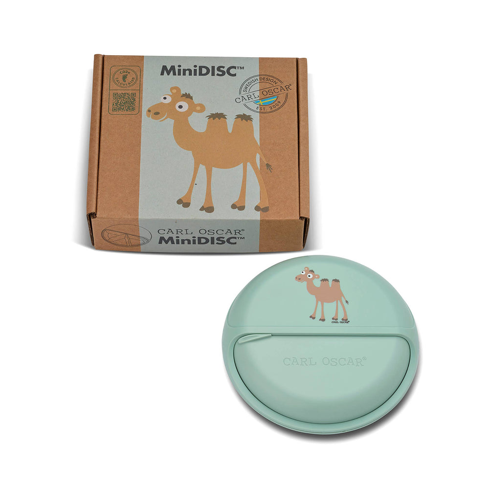 MiniDISC™ Grün-Kamel – Drehbarer Snackbehälter für unterwegs