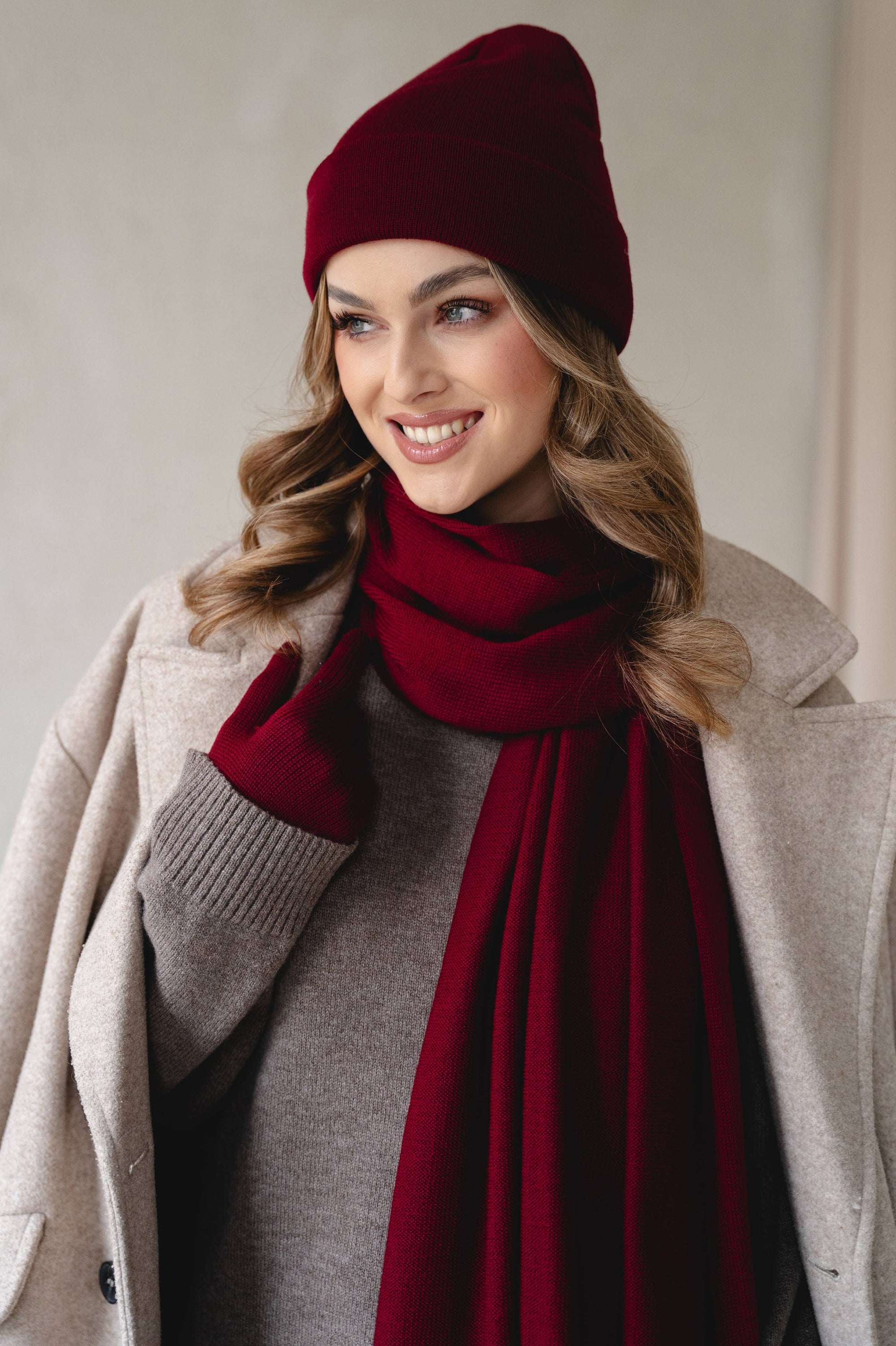 Klassische Mütze NAOMI aus 100% Merinowolle TOPSELLER: Taupe Ander      NATURKINDCHEN