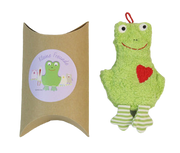 Bio Öko Kinder Mini Kissen "Frosch"/ FKM-5: Bio Dinkelkörner Pat & Patty      NATURKINDCHEN