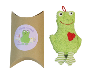 Bio Öko Kinder Mini Kissen "Frosch"/ FKM-5: Bio Dinkelkörner Pat & Patty      NATURKINDCHEN